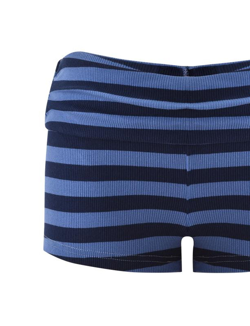 CERYS RIB SHORT - BLUE NAVY STRIPE