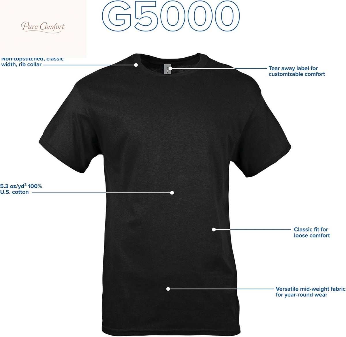 Adult Heavy Cotton T-Shirt, Style G5000, Multipack