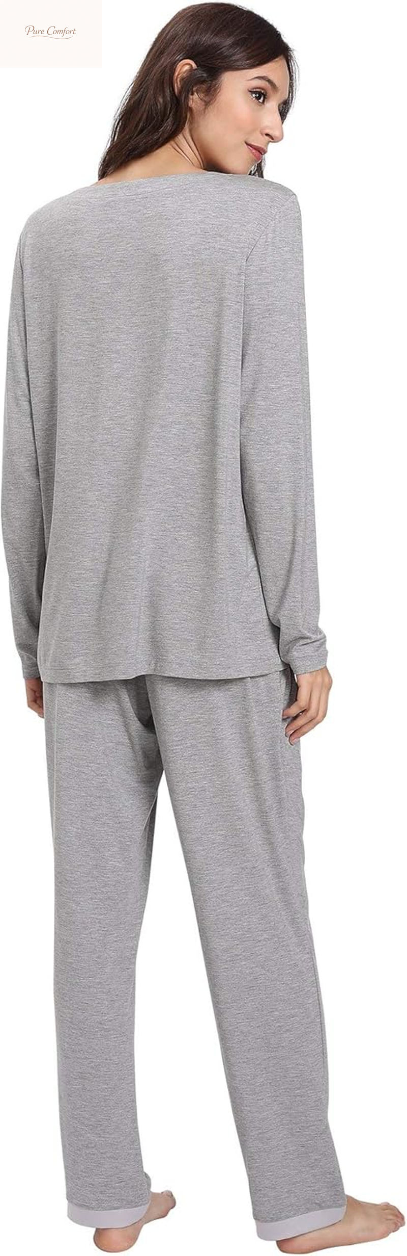 Viscose from Bamboo Women'S Pajama Sets Super Soft Long Sleeve Sleepwear Comfy Winter Pjs Sets S-4X