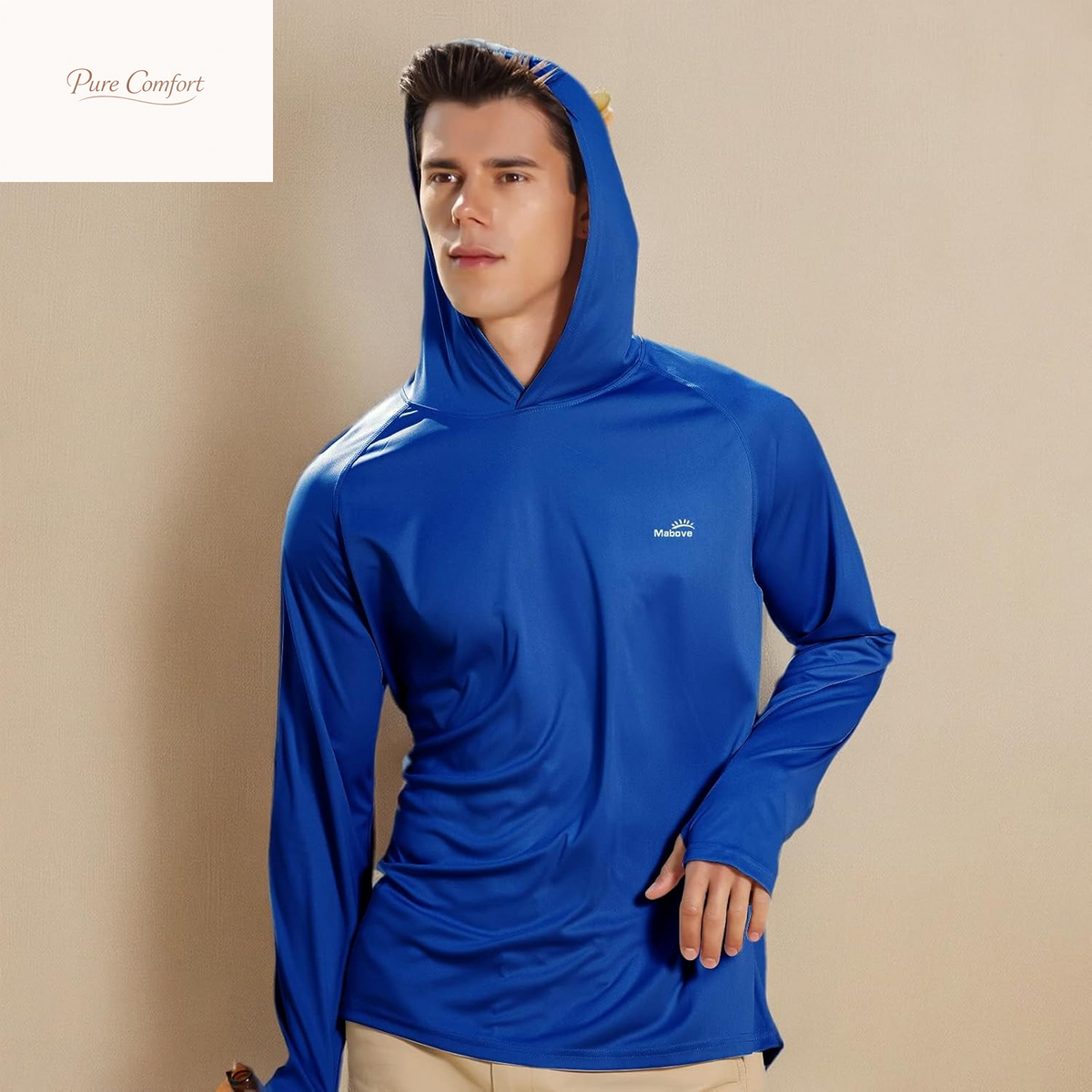Men'S UPF 50+ Long Sleeve Sun Shirts UV Protection Hoodie Rash Guard Hiking Fishing Swim T Shirt