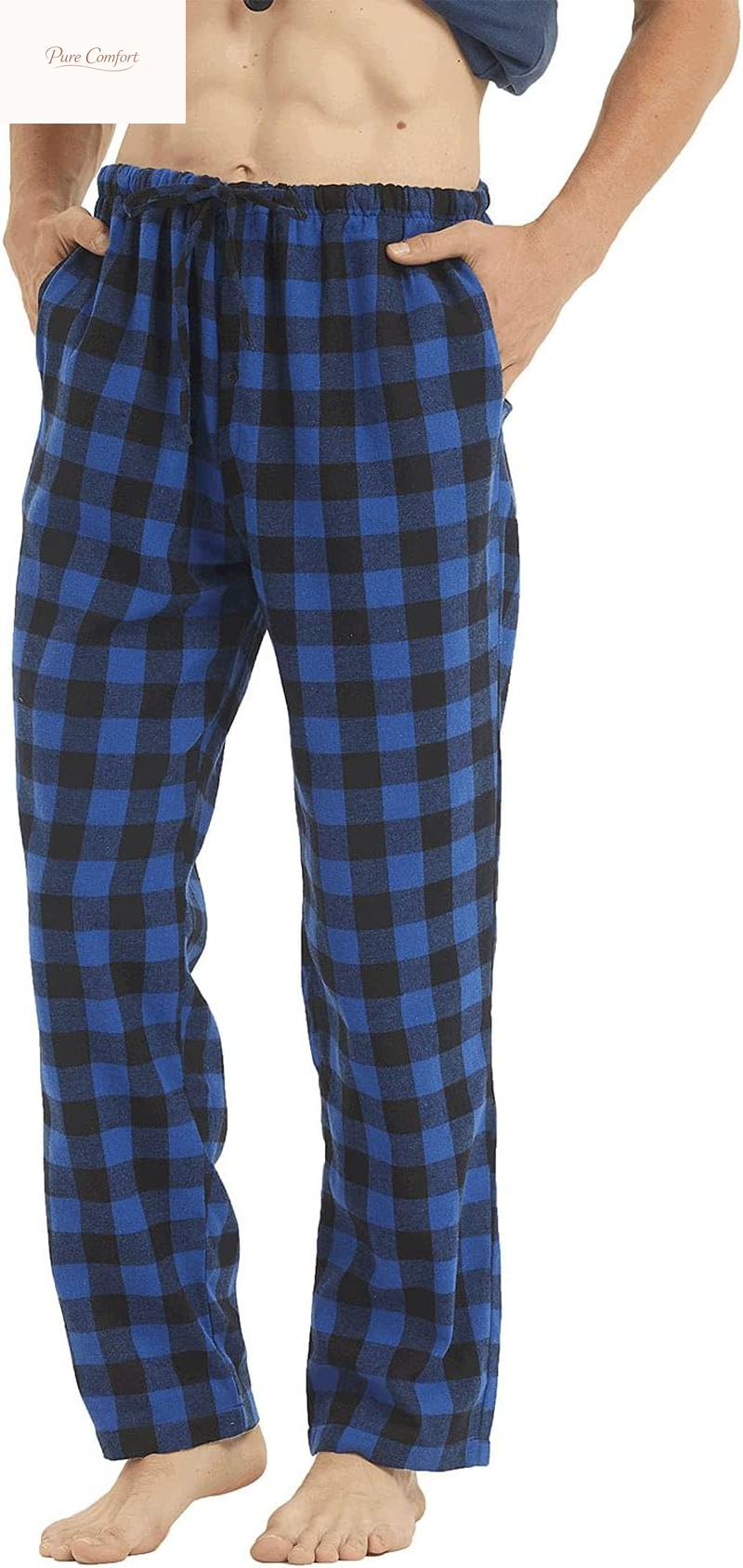 3 Pack Men'S Pajama Pants Flannel Cotton Soft Pajamas for Men Plaid Pj Bottoms Lounge Sleepwear with Button Fly