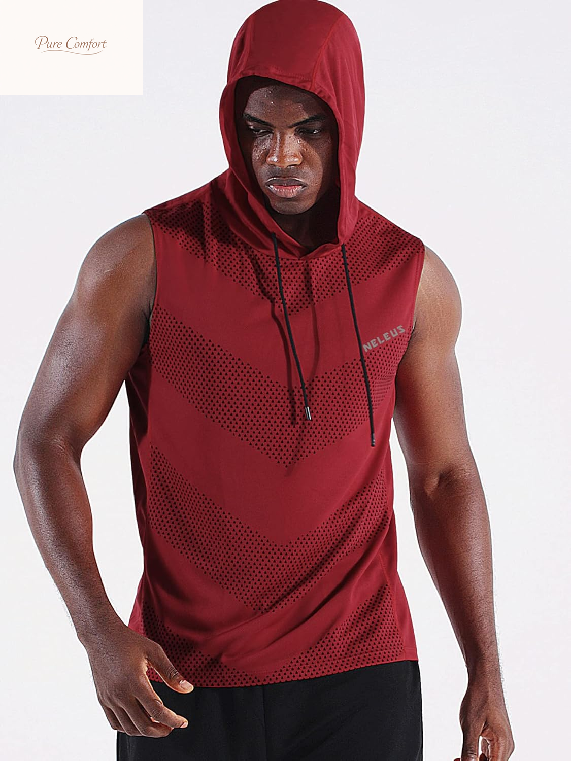 Men'S Workout Tank Tops 3 Pack Sleeveless Running Shirts with Hoodie