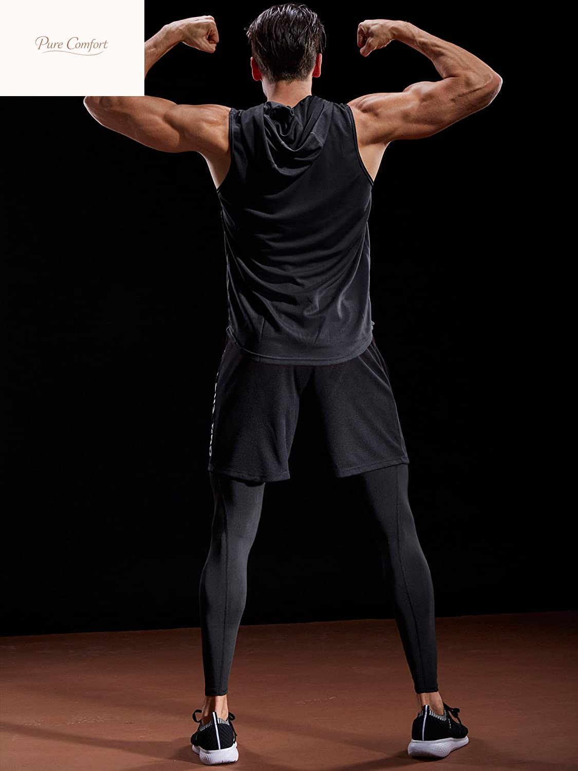 Dry Fit Workout Athletic Muscle Tank Top Running Shirts with Hoods