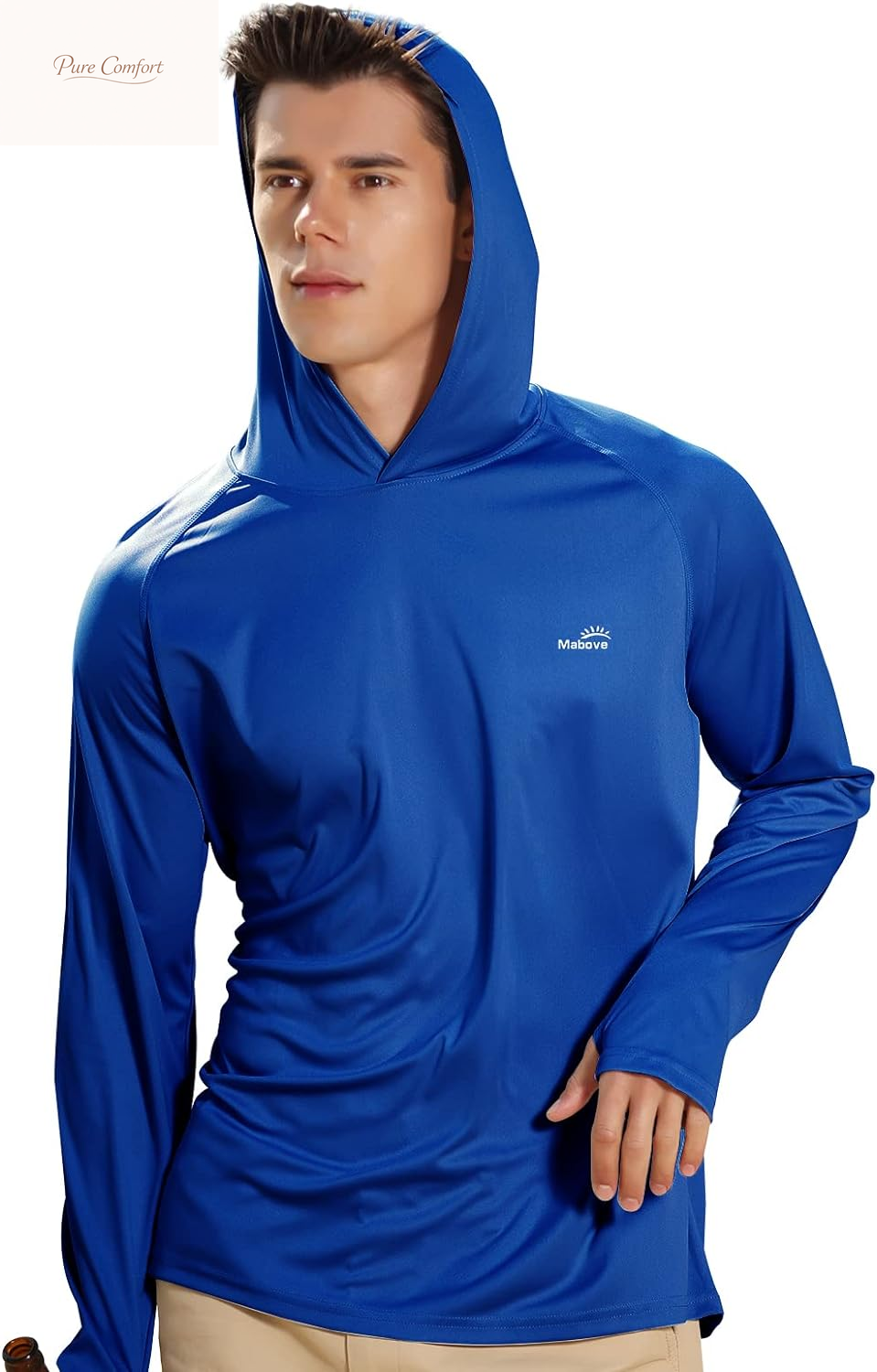 Men'S UPF 50+ Long Sleeve Sun Shirts UV Protection Hoodie Rash Guard Hiking Fishing Swim T Shirt
