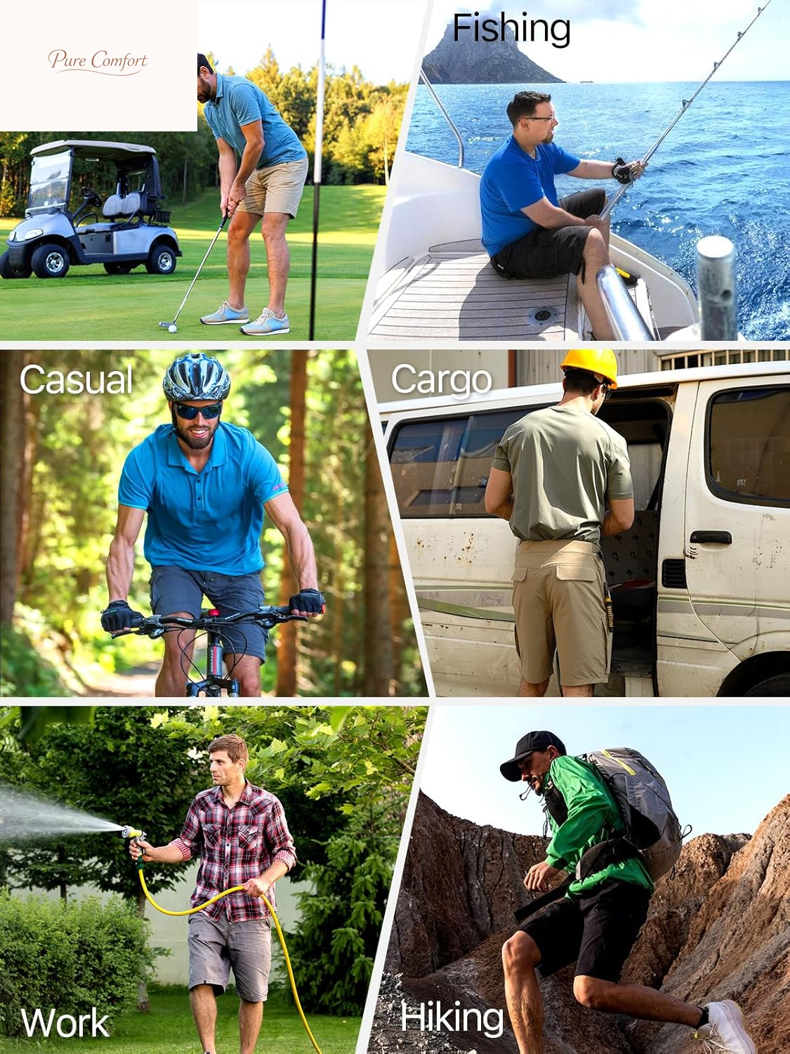 Men'S Cargo Hiking Shorts with Belt Lightweight Quick Dry Tactical Shorts with Pockets for Casual Work Golf