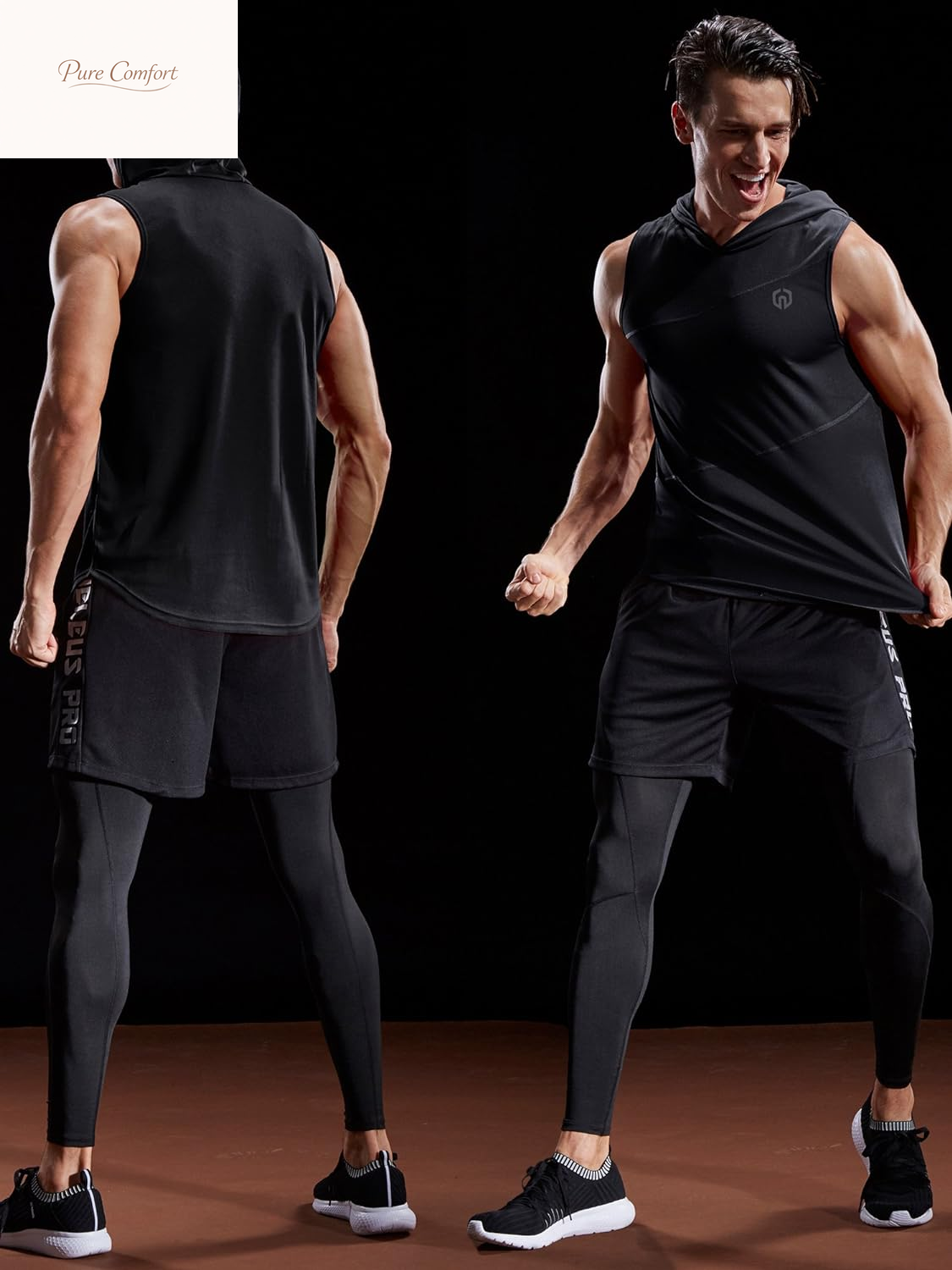 Dry Fit Workout Athletic Muscle Tank Top Running Shirts with Hoods