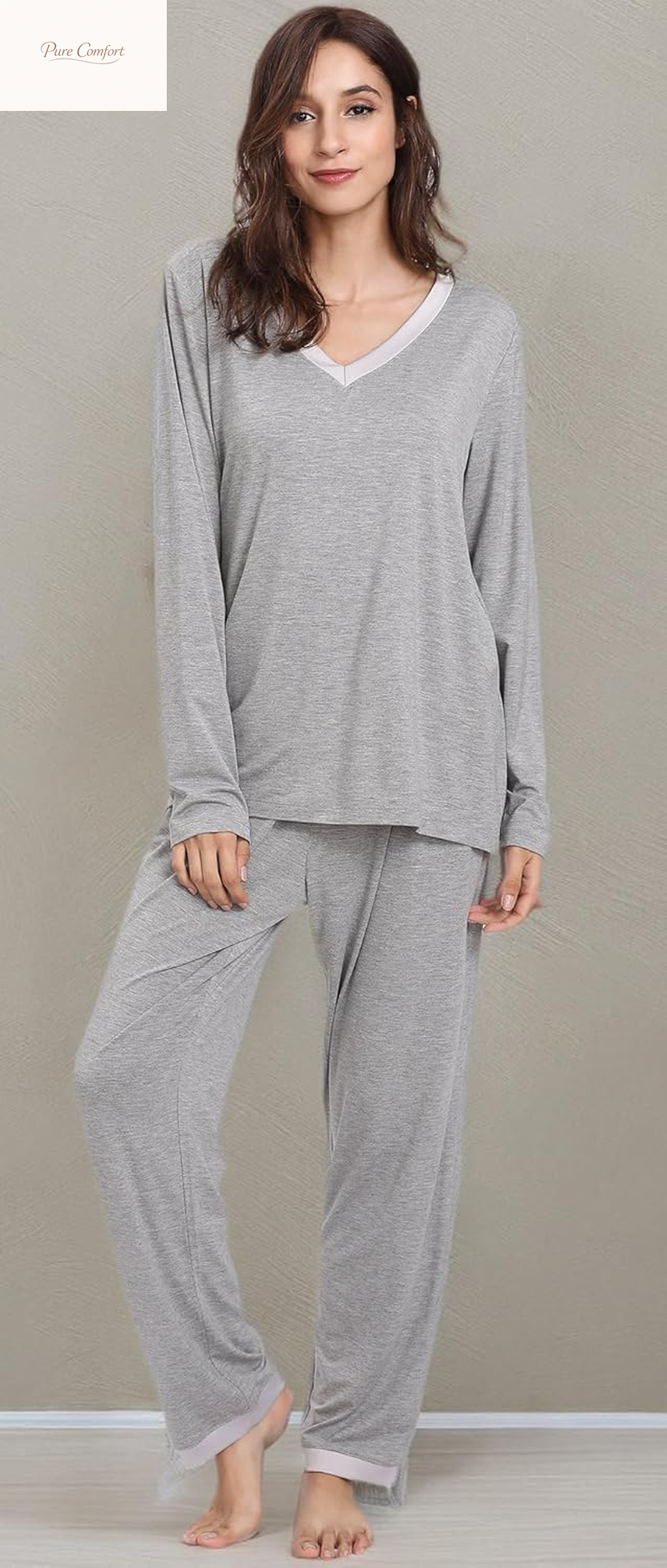 Viscose from Bamboo Women'S Pajama Sets Super Soft Long Sleeve Sleepwear Comfy Winter Pjs Sets S-4X