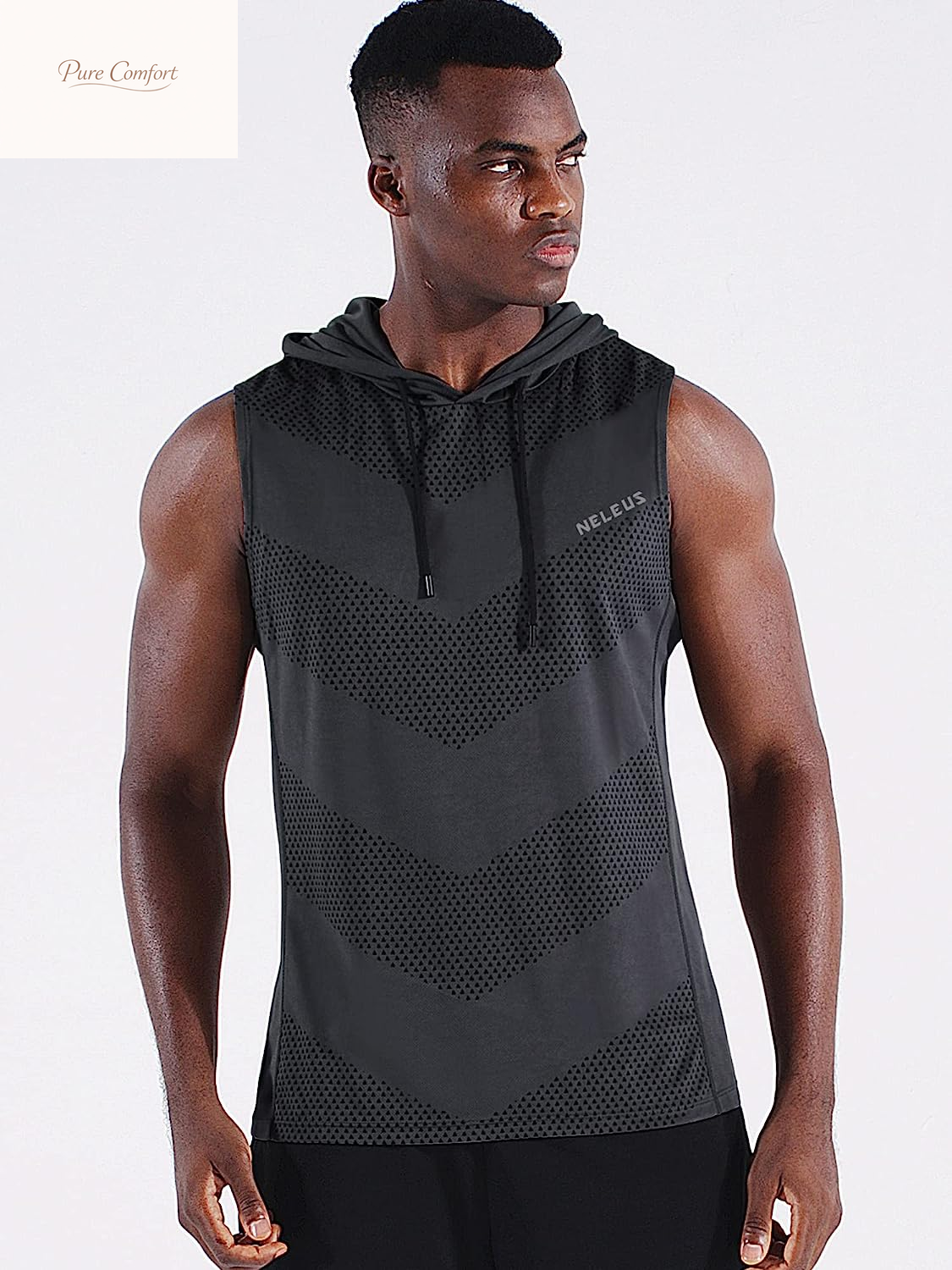 Men'S Workout Tank Tops 3 Pack Sleeveless Running Shirts with Hoodie