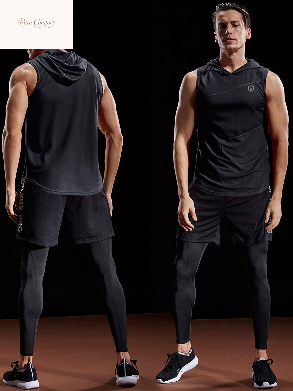 Dry Fit Workout Athletic Muscle Tank Top Running Shirts with Hoods
