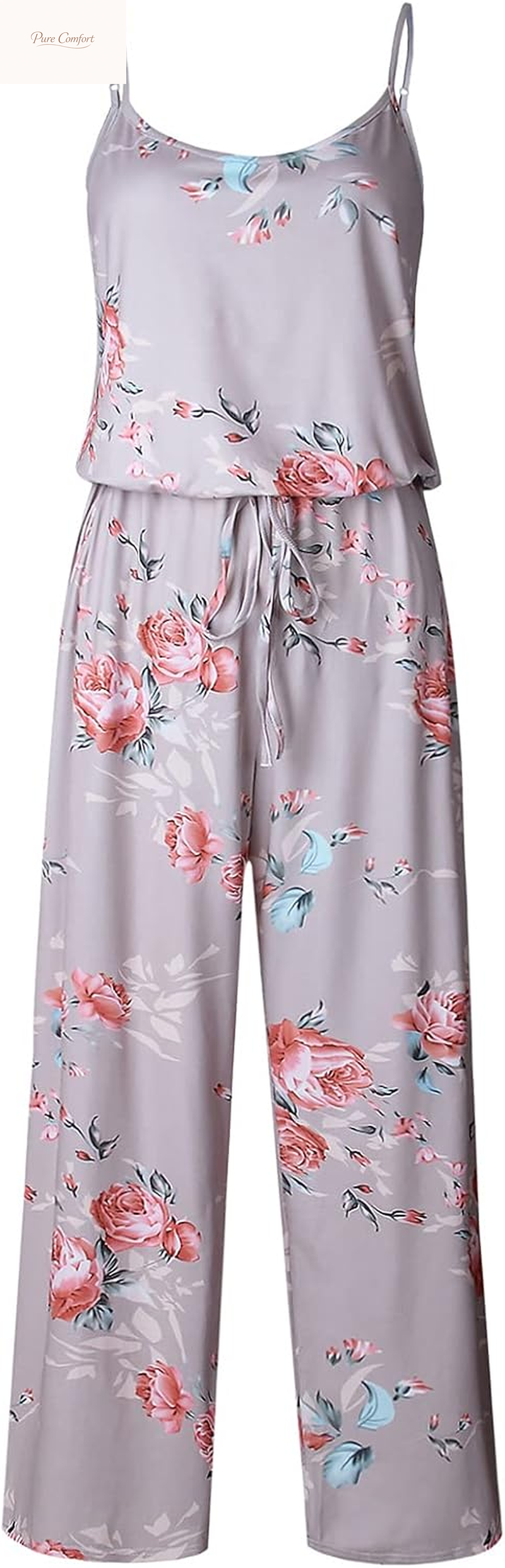 Women'S Floral Printed Jumpsuits Solid Rompers Casual Comfy Striped Jumpsuit with Pockets