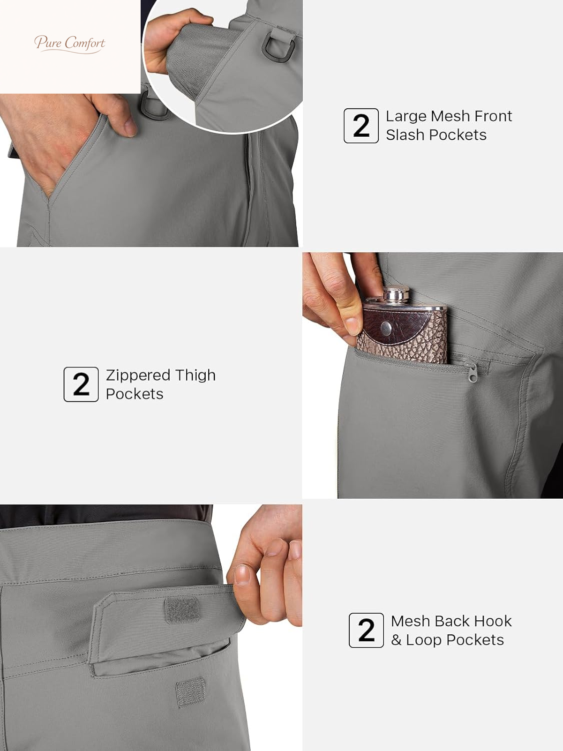 Men'S Cargo Hiking Shorts with Belt Lightweight Quick Dry Tactical Shorts with Pockets for Casual Work Golf
